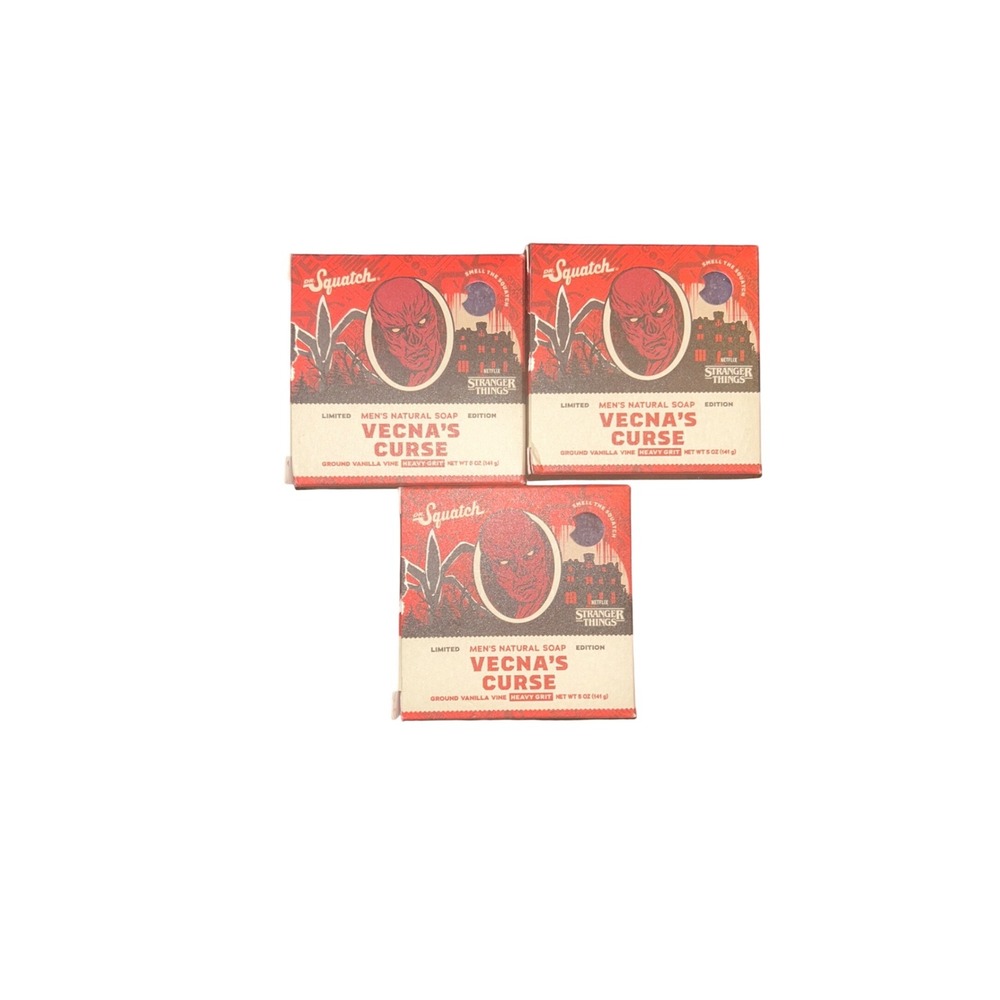 Dr. Squatch Stranger Things Vecna's Curse Men's‎ Natural Soap 5oz 3 Pack Limited